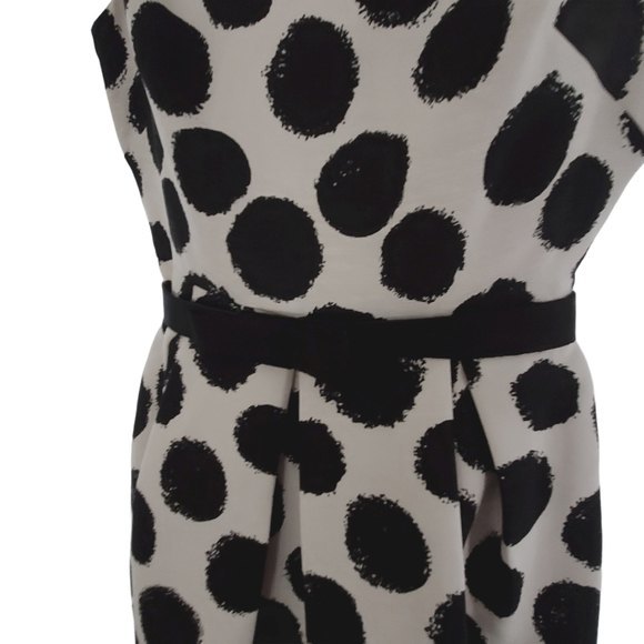 Eliza J Polka Dot Dress  Scoop Neck Pockets Side Zip Size 2P - Picture 11 of 16